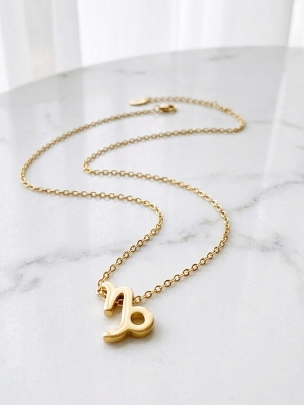 Golden Stylish Constellation Symbol Necklace - Capricorn